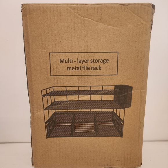 Other - Brand New Rose Gold Multi-Layer Wire Metal Storage File Rack